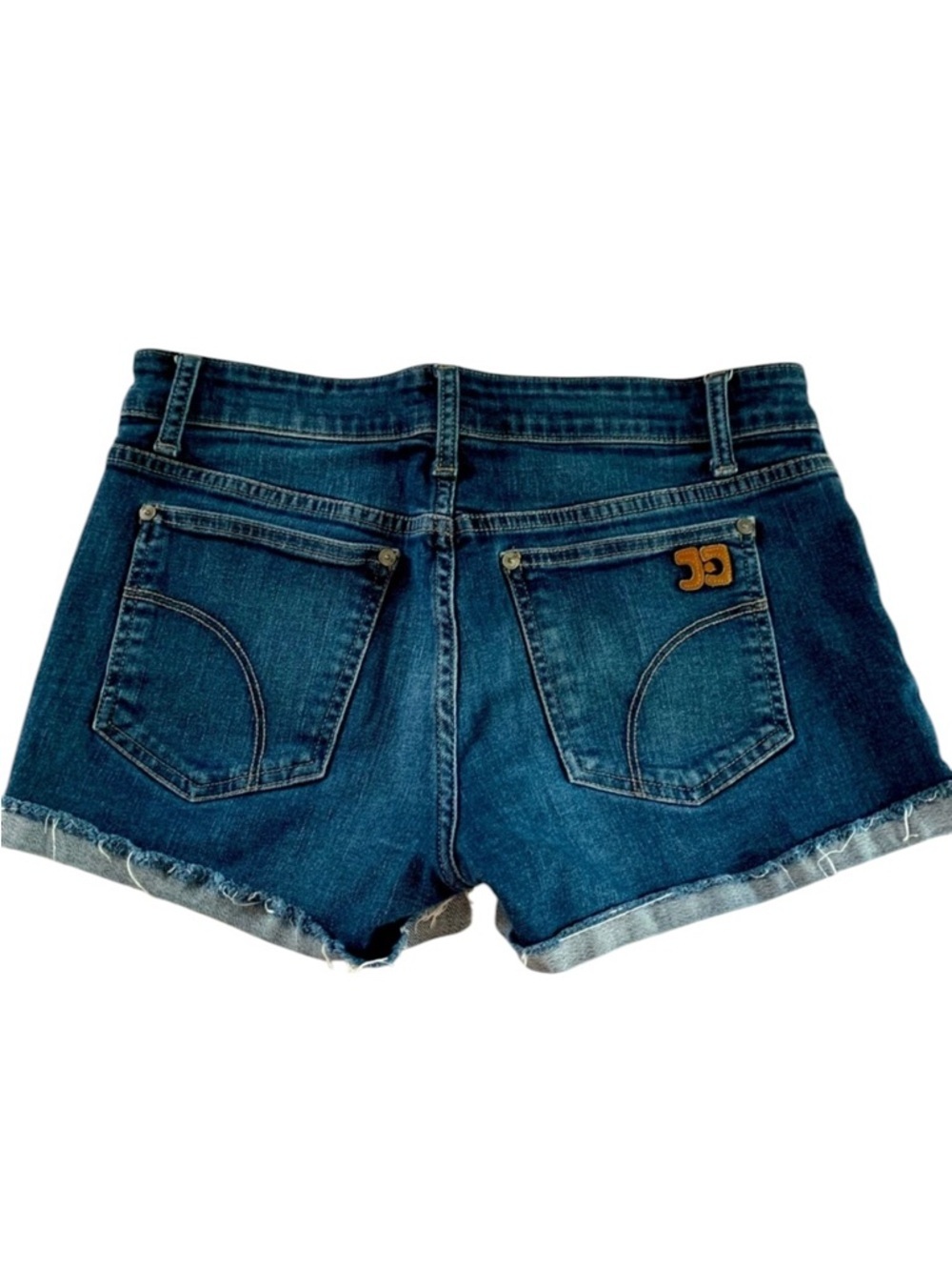 Indigo Raw Cuff Denim Shorts - Picture 2 of 3
